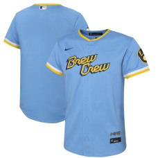 Milwaukee Brewers Nike Powder Blue 2022 City Connect Replica Team Jersey - Youth Boys