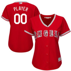Women's Custom Los Angeles Angels of Anaheim Replica Red Alternate Cool Base Jersey