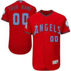 Custom Los Angeles Angels of Anaheim Authentic Red 2016 Father's Day Fashion Flex Base Jersey