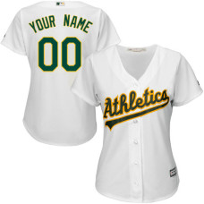 Women's Custom Oakland Athletics Authentic White Home Cool Base Jersey