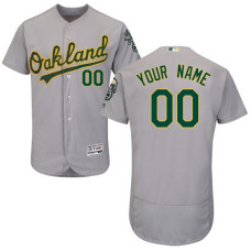Custom Oakland Athletics Grey Flexbase Authentic Collection Jersey