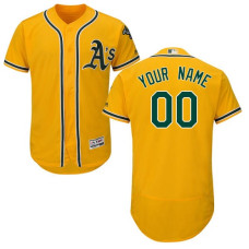 Custom Oakland Athletics Gold Flexbase Authentic Collection Jersey