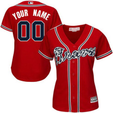 Women's Custom Atlanta Braves Authentic Red Alternate Cool Base Jersey