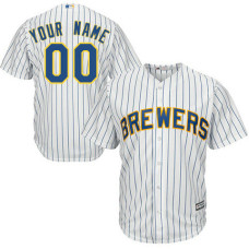 Custom Milwaukee Brewers Authentic White Alternate Cool Base Jersey