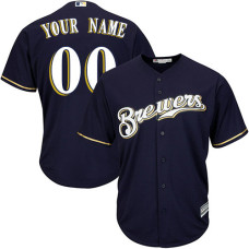 Youth Custom Milwaukee Brewers Authentic Navy Blue Alternate Cool Base Jersey