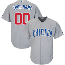 Custom Chicago Cubs Authentic Grey Road Cool Base Jersey