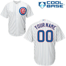 Youth Custom Chicago Cubs Authentic White Home Cool Base Jersey