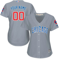 Women's Custom Chicago Cubs Replica Grey Road Cool Base Jersey