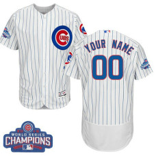 Custom Chicago Cubs White 2016 World Series Champions Flexbase Authentic Collection Jersey