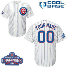 Youth Custom Chicago Cubs Authentic White Home 2016 World Series Champions Cool Base Jersey