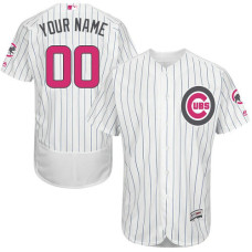 Custom Chicago Cubs Authentic White 2016 Mother's Day Fashion Flex Base Jersey
