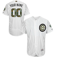 Custom Chicago Cubs Authentic White 2016 Memorial Day Fashion Flex Base Jersey
