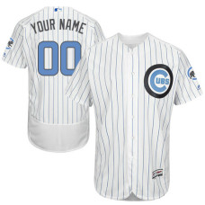 Custom Chicago Cubs Authentic White 2016 Father's Day Fashion Flex Base Jersey