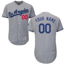 Custom Los Angeles Dodgers Grey Flexbase Authentic Collection Jersey