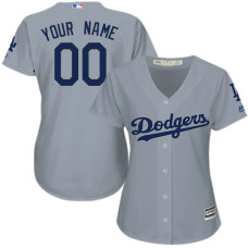 Women's Custom Los Angeles Dodgers Authentic Grey Road Cool Base Jersey