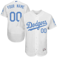 Custom Los Angeles Dodgers Authentic White 2016 Father's Day Fashion Flex Base Jersey