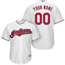 Custom Cleveland Indians Authentic White Home Cool Base Jersey