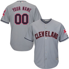 Custom Cleveland Indians Authentic Grey Road Cool Base Jersey