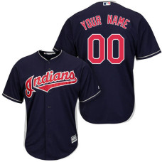 Custom Cleveland Indians Authentic Navy Blue Alternate 1 Cool Base Jersey