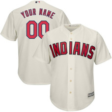 Youth Custom Cleveland Indians Authentic Cream Alternate 2 Cool Base Jersey