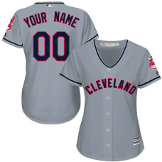 Women's Custom Cleveland Indians Authentic Grey Road Cool Base Jersey