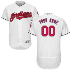 Custom Cleveland Indians White Flexbase Authentic Collection Jersey
