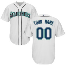 Custom Seattle Mariners Authentic White Home Cool Base Jersey