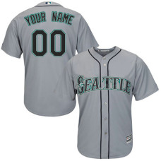 Custom Seattle Mariners Authentic Grey Road Cool Base Jersey