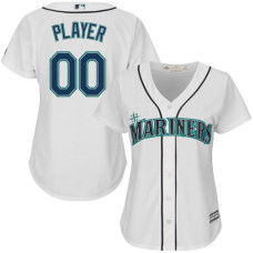 Women's Custom Seattle Mariners Authentic White Home Cool Base Jersey