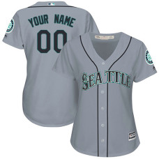 Women's Custom Seattle Mariners Authentic Grey Road Cool Base Jersey
