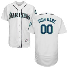 Custom Seattle Mariners White Flexbase Authentic Collection Jersey