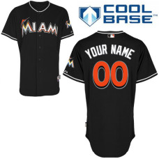 Custom Miami Marlins Authentic Black Alternate 2 Cool Base Jersey
