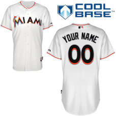 Youth Custom Miami Marlins Authentic White Home Cool Base Jersey