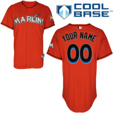 Youth Custom Miami Marlins Authentic Orange Alternate 1 Cool Base Jersey