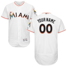 Custom Miami Marlins White Flexbase Authentic Collection Jersey