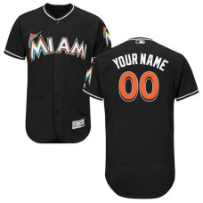 Custom Miami Marlins Black Flexbase Authentic Collection Jersey