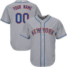 Custom New York Mets Replica Grey Road Cool Base Jersey