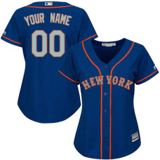Women's Custom New York Mets Authentic Royal Blue Alternate Road Cool Base Jersey