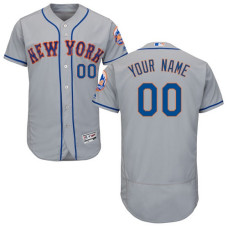 Custom New York Mets Grey Flexbase Authentic Collection Jersey