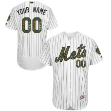 Custom New York Mets Authentic White 2016 Memorial Day Fashion Flex Base Jersey