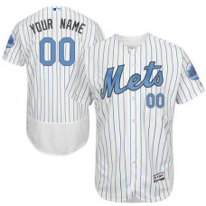 Custom New York Mets Authentic White 2016 Father's Day Fashion Flex Base Jersey
