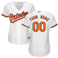 Women's Custom Baltimore Orioles Authentic White Home Cool Base Jersey