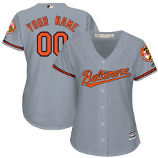 Women's Custom Baltimore Orioles Authentic Grey Road Cool Base Jersey