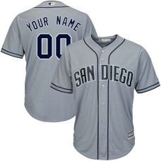 Custom San Diego Padres Authentic Grey Road Cool Base Jersey