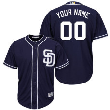 Custom San Diego Padres Authentic Navy Blue Alternate 1 Cool Base Jersey