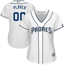 Women's Custom San Diego Padres Authentic White Home Cool Base Jersey