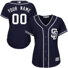 Women's Custom San Diego Padres Authentic Navy Blue Alternate 1 Cool Base Jersey