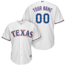 Custom Texas Rangers Authentic White Home Cool Base Jersey