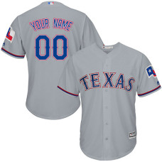 Custom Texas Rangers Authentic Grey Road Cool Base Jersey