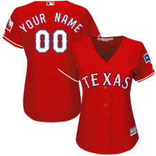 Women's Custom Texas Rangers Authentic Red Alternate Cool Base Jersey